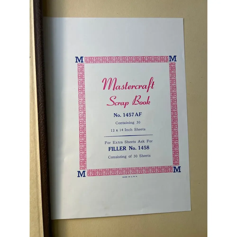 Vintage 1940s WWII Era Mastercraft America First Flag Scrapbook Album 12x15